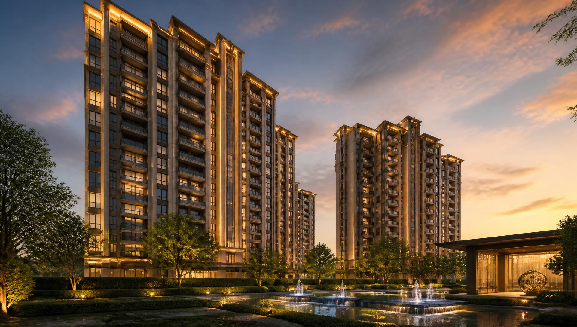 Representative illustration of Eldeco La Vida Bella towers, not actual project photography